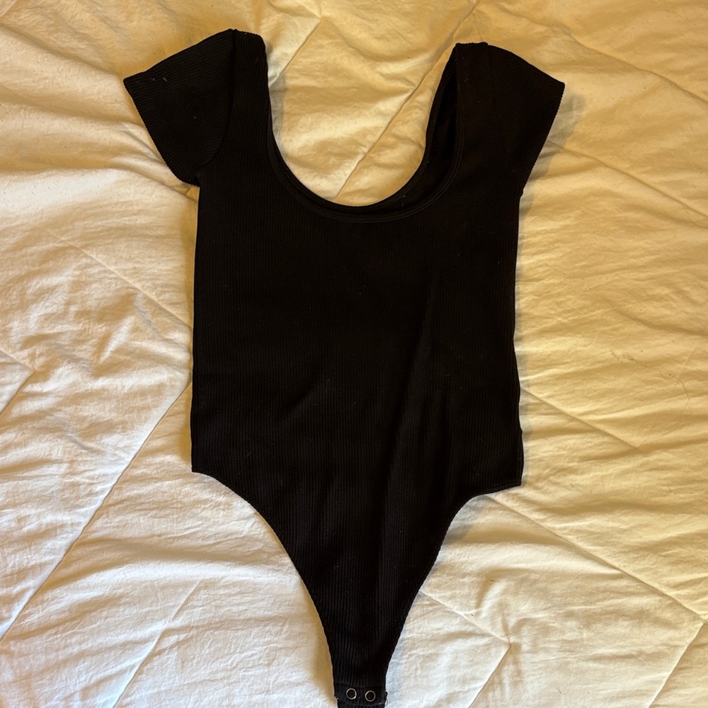 American Eagle Black Ribbed Top